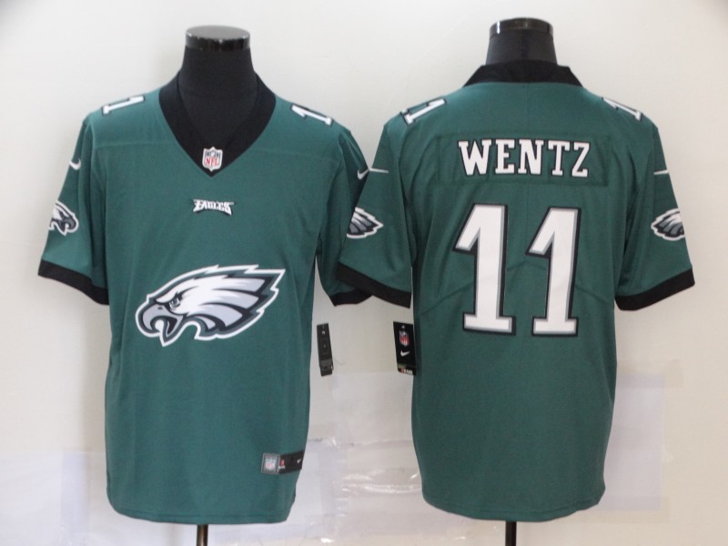 Men's Philadelphia Eagles #11 Carson Wentz Midnight Green Jersey